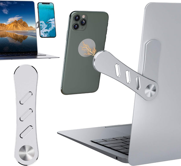 DK177 Magnetic Phone Holder, Slim Portable Side Mount for Laptop or Desktop Monitor, Compatible with Any Phone