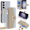 Asuwish Samsung Galaxy S23 5G Wallet Cover with Screen Protector, Mirror Flip, Card Holder, Crossbody Strap, Blue