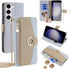 Asuwish Samsung Galaxy S23 5G Wallet Cover with Screen Protector, Mirror Flip, Card Holder, Crossbody Strap, Blue