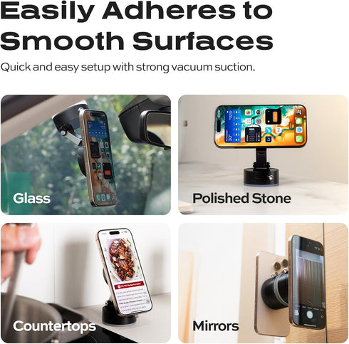 Statik HyperMount Vacuum Phone Mount - Magnetic Phone Holder, Vacuum Seal Car Phone Mount, Use It on Smooth Surfaces