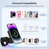 3 in 1 Wireless Charger Stand, Foldable Apple Charging Station Cube with LED Night Light for iPhone