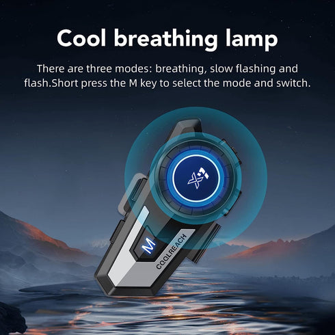 Motorcycle Helmet Bluetooth Headset, CVC Noise Cancellation Stereo Music, 90 Hours Playing Time, Ultra-Thin Earphone