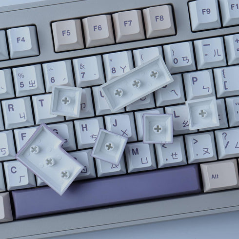 Tsungup PBT Keycaps, 142 Keys Cherry Profile Dye Sublimation Taro Crisp Customized Keycaps for ANSI Layout MX Switches