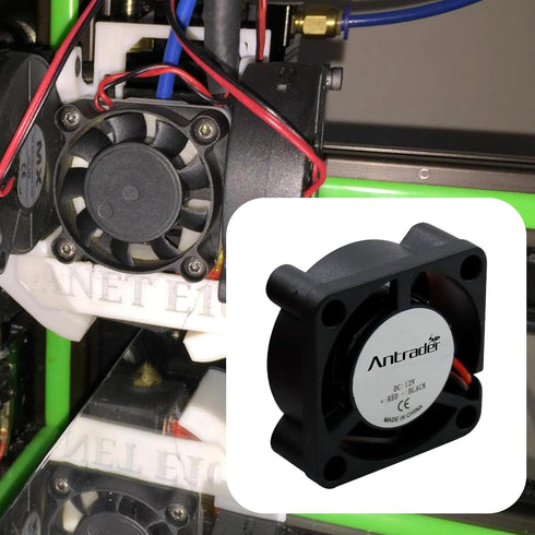 Antrader 3-Pack 12V 0.1A 2Pin Mini Brushless Cooling Fan - 25mm x 25mm x 10mm
