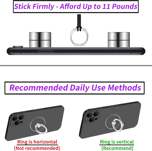 Transparent Clear Phone Ring Grips Holder Kickstand, Finger Ring Stand for Cell Phone Tablet Case Accessories(Round-Clear) (2)