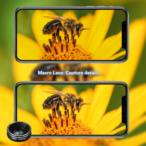 Phone Camera Lens, 198 Fisheye Lens + 120 Super Wide-Angle Lens + 20x Macro Lenses Camera Photography Accessories Kit