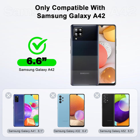 LeYi for Samsung Galaxy A42 5G Phone Case: A42 5G Phone Case with 2 Pack Tempered Glass Screen Protector, Liquid