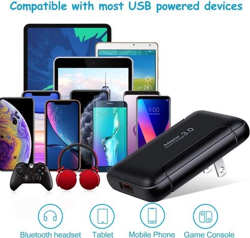 Costyle 2 Pack USB Wall Charger - 18W GaN Tech Slim Fast Charge 3.0 Block for Samsung Galaxy and iPhone