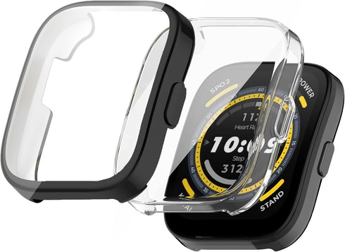 Compatible for Amazfit Bip 5 Case, Lamshaw Soft Slim TPU Protective Shell Anti-Scratch Bumper Cover (2 Pack)