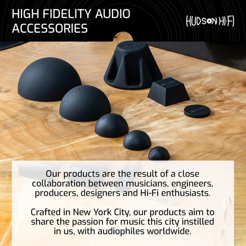 1.25" Platinum Silicone Speaker Isolation Pads - 4-Pack Non-Skid Adhesive Feet for Record Player and Subwoofer Isolation