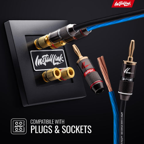 Install Link 14 AWG Gauge Speaker Wire Cable, 30 Feet, CCA for Stereo, Car or Home Theater