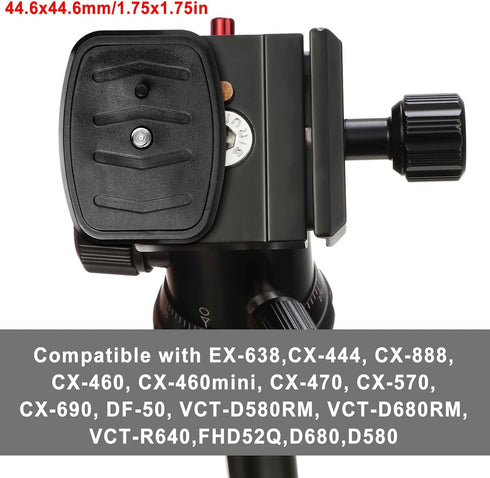 2 Pieces Tripod Quick Release Plate QB-4W (43 x 43 mm/1.7 x 1.7 Inch) Adapter Mount for Tripods and Cameras