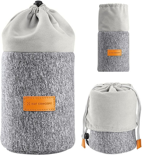 K&F Concept Lens Pouch 2-in-1 Expandable Camera Lens Bag Case for Canon, Nikon, Sony, Pentax, Olympus