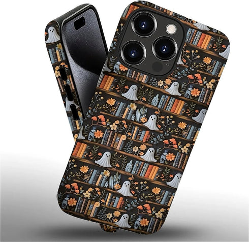 Akinmi 16 16 Case for iPhone Pro Max,Skull On The Bookshelf Exquisitely Pattern Double Protective Phone Cover Cases
