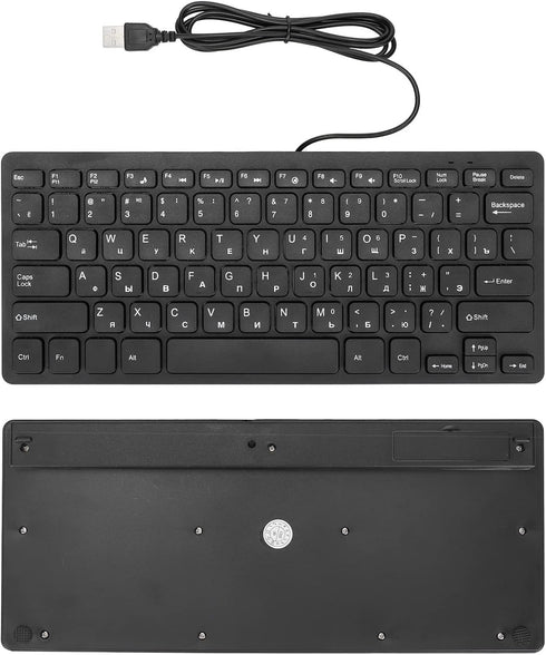 SUNGOOYUE Ergonomic Mini 78 Keys USB Wired Keyboard for PC Notebook Computer Laptop (Russian)