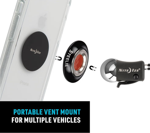 Nite Ize Steelie Vent Kit, Magnetic Cell Phone Holder for Car Vents, Phone Mount