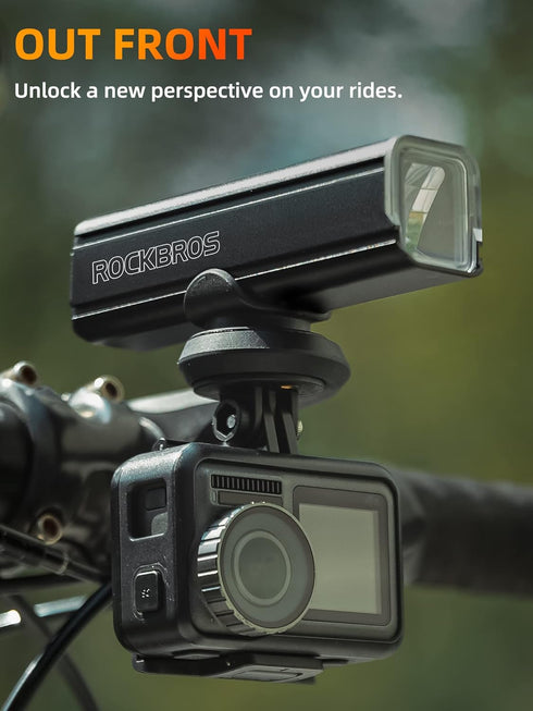 ROCKBROS Out Front Mount, Compatible with Garmin, iGPSPORT - Bike Handlebar 1.26’’-1.38’’/ 32-35mm