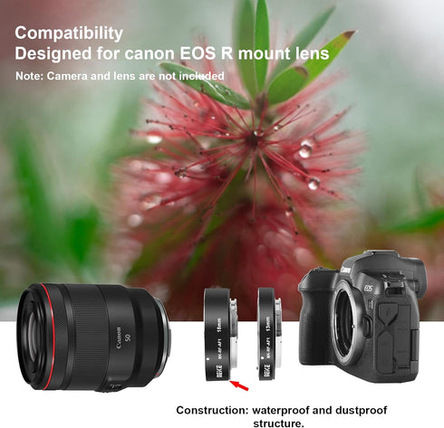 Meike MK-RF-AF1 Macro Extension Tube Adapter Ring Kit 13mm + 18mm for EOS-R Series Cameras RF Mount Cameras EOS-R EOS-RP