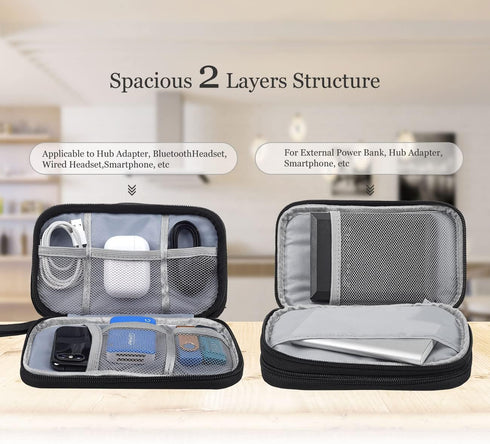 Travel Universal Organizer Pouch Bag, Electronics Accessories for Cable, Charger, Phone, SD Card, Business Travel Gadget