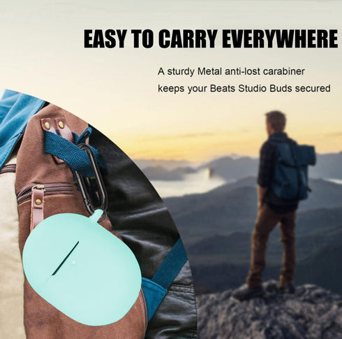 Google Pixel Buds Pro Case Cover 2022 with Cleaner Kit, Soft Silicone Shockproof Protective Skin with Carabiner, Front
