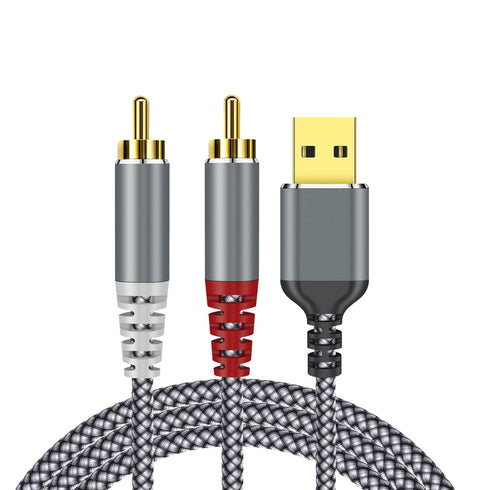 ZARSSON USB to RCA Audio Cable, 6.6FT Stereo Y Splitter Adapter for Laptops,