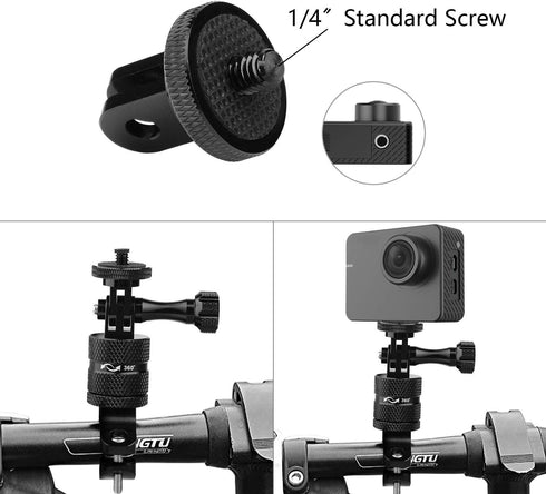 ChromLives Bike Mount for GoPro, 360 Degree Rotation Handlebar Mount for Mountain Bicycle/Motorcycle, Action Camera