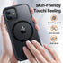 iPhone 12/12 Pro Strong Magnetic Case - Shockproof Matte Black Cover, Compatible with MagSafe, 6.1" Protection.