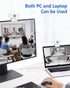 QMKKX 1080P Webcam for pc with Microphone,Full HD White Streaming Web Cam for Mac Laptop, Mini USB C External Clip