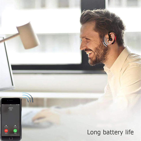 Wireless Headset, Bluetooth Earpiece, Noise Cancelling Earbud, Long Standby Time, Compatible with Smart Phones