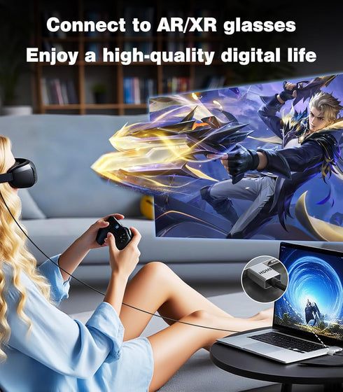 SWITCHFLUX Adapter,4K60Hz 2 2s,PS5,Switch,Xbox,Portable HDMI to USB C Uni-Directional HDMI (Source) to USB C (Display)
