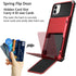 Vofolen Case for iPhone 11 Case Wallet 4-Card Holder ID Slot Flip Door Hidden Pocket Anti-Scratch Dual Layer Hybrid TPU Bumper Armor Protective Hard Shell Back Cover for iPhone 11 6.1 inch Red