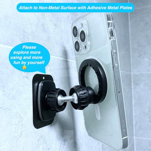 Gym Magnetic Phone Holder Mount for MagSafe, Dual Magnetic Phone Holder for Gym, Compatible with iPhone 15 14 13 12 Pro