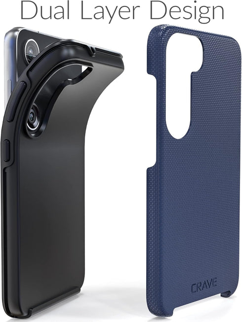 Crave Dual Guard Shockproof Protection Case for Samsung Galaxy S23, Dual Layer Case, Navy
