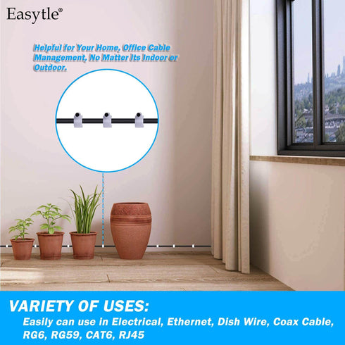 Cable Wire Clips for Cable Management - RG6 RG59 CAT5 CAT6 Electrical Wire Tie Holder (Pack of 400)