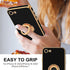 Hython Case for iPhone SE 2022, iPhone SE 2020, iPhone 7 Case, iPhone 8 Case with Ring Holder Stand Magnetic Kickstand, Plating Rose Gold Soft TPU Bumper Camera Protection Shockproof Phone Cases-Black