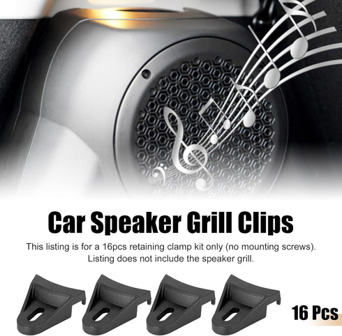 X AUTOHAUX 16pcs Black Car Subwoofer Speak Grill Clips Clamps Install Bay Fit for 4" 6" 8" 10" 12" 15"