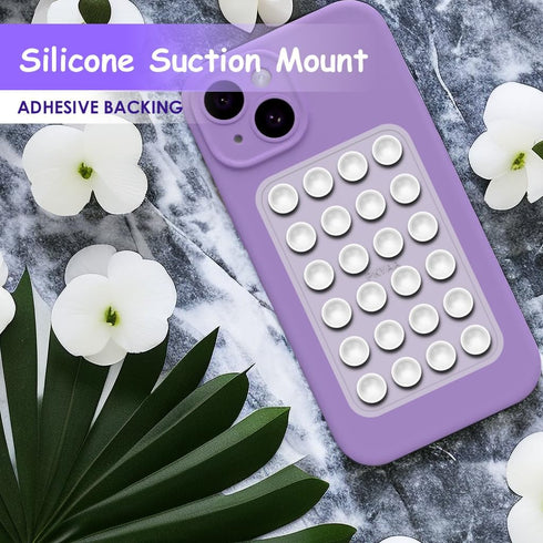 PKYAA Silicone Suction Phone Case Mount, Hands-Free Mirror Shower Phone Holder for Selfies, Tiktok Videos (Translucent)