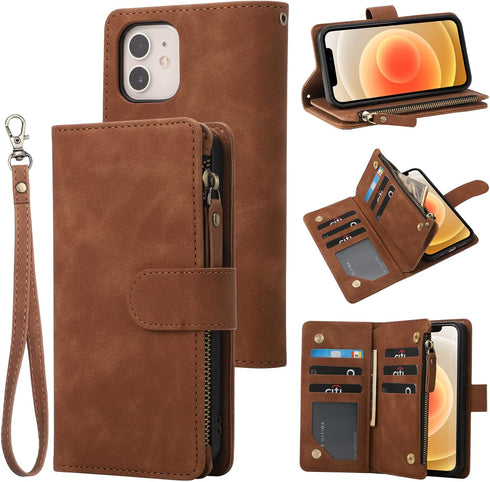 RANYOK Wallet Case Compatible with iPhone 12/12 Pro (6.1 inch), Premium PU Leather