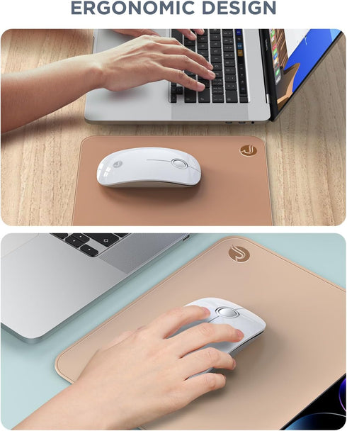 Bluetooth Wireless Mouse - Slim Dual Mode Computer Mice with Quiet Click, 1600 DPI, Low Power, Portable for MacBook,