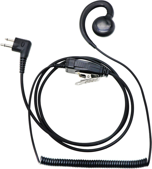 Earpiece for Motorola Radio, Single Wire Walkie Talkie Swivel Headset with Mic PTT for Two Way Radios (1 Pack)