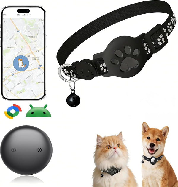 Zeloman GPS Pet Tracker Collar for Cats & Small Dogs, Lightweight & Waterproof