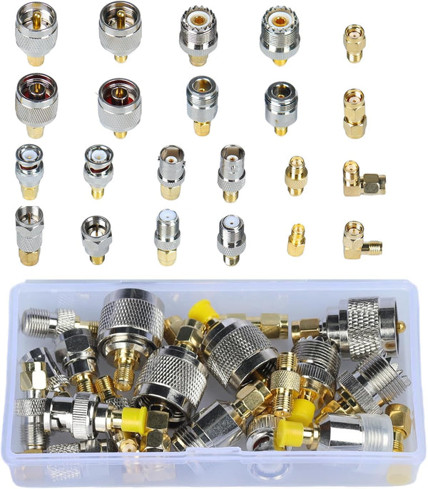 SMA Adapter Kit, 22 Type SMA to UHF PL259 SO239 BNC F Type N Coaxial Connector for SDR HT NanoVNA Scanner