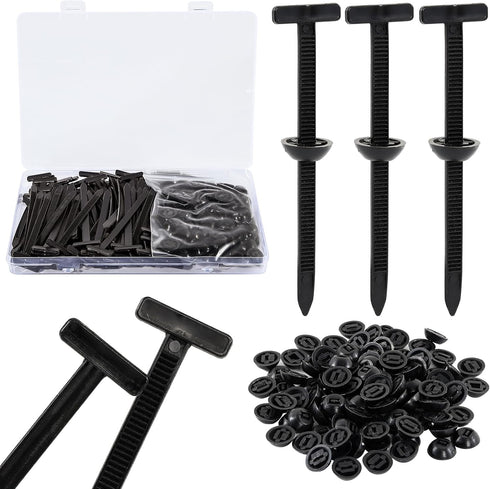 DIDONSO 100PCS Push Mount Cable Tie Buckle Clips with Nylon Zip Ties, Universal