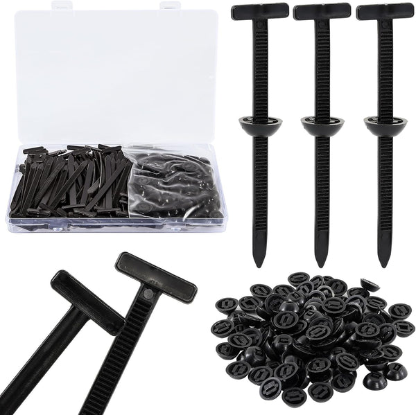 DIDONSO 100PCS Push Mount Cable Tie Buckle Clips with Nylon Zip Ties, Universal