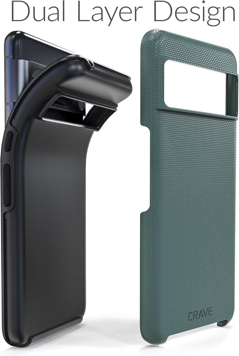Crave Dual Guard Case for Google Pixel 8 Pro, Shockproof Protection Dual Layer - Forest Green