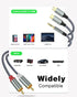 Lightning to RCA Cable Audio Aux Adapter(10.3M),RCA to 3.5mm Cable,USB C to 2 RCA Audio Cable, (3 in 1 Audio Cable) for Power Amplifier, Car, Home Theater, Speaker and More(Lightning Compatible)