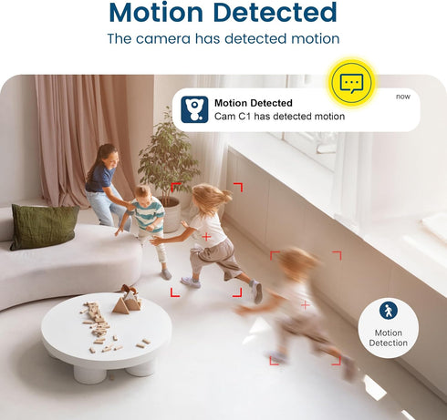 litokam Indoor Camera, 2K Security Camera for Home with Night Vision, Pet Camera, Motion Detection, 2-Way Audio, Works