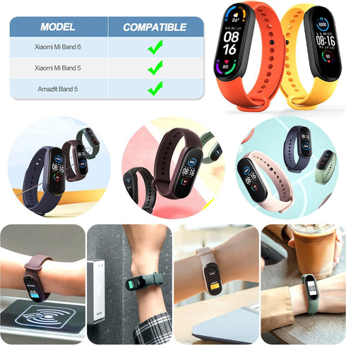 20 Pieces Strap Replacement for Xiaomi Mi Band 6 / Amazfit Band 5, Silicone Wristbands (16 Colors + 4 Screen Protector)