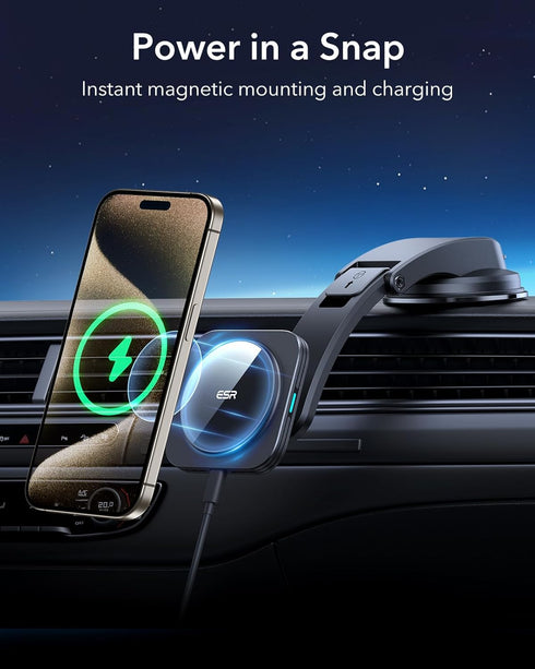 ESR for MagSafe Car Mount Charger (HaloLock), Dashboard Magnetic Wireless Charger Mount, Compatible with iPhone
