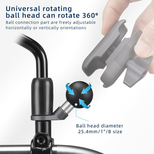 FANAUE MB-01 Angled Bolt Head Adapter Ball Base with 10mm Mounting Hole for RAM Mounts B Size